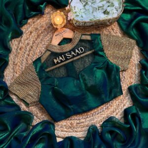 Emerald Green Silk Princess Cut Blouse