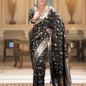 Black Banarasi Brocade Saree